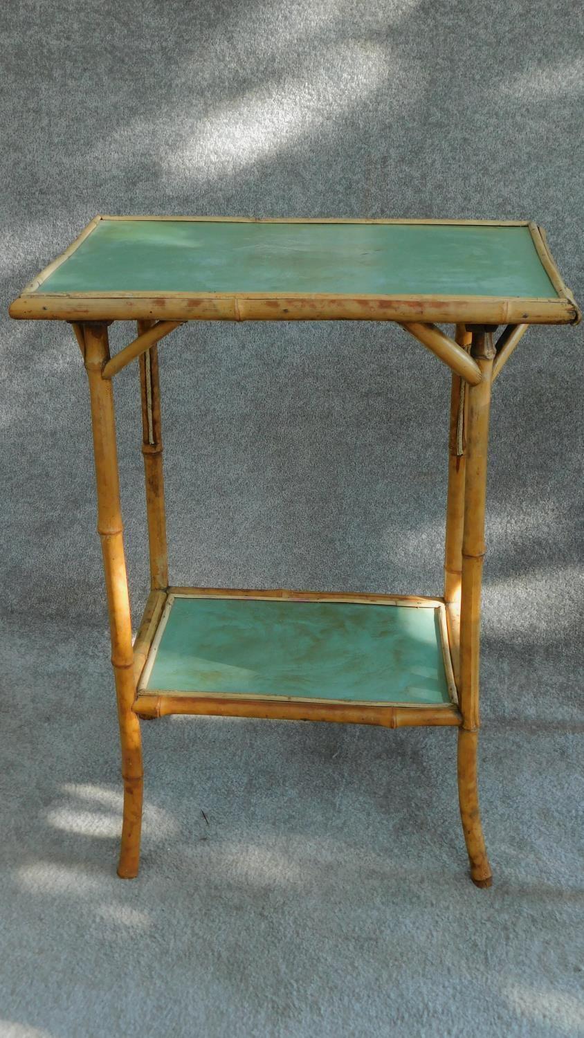 Two late 19th century bamboo occasional tables. H.70 W.53 D.37cm - Image 3 of 4