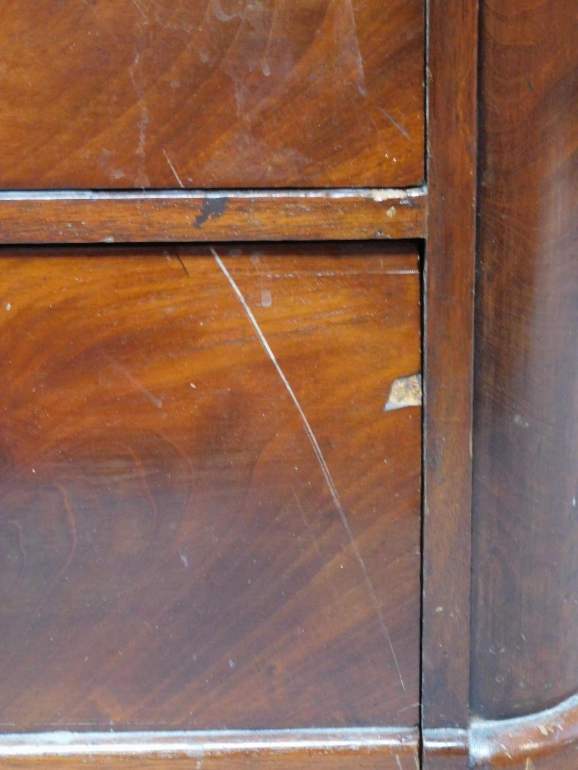 A Victorian mahogany chest of two short over three long drawers, raised on squat turned supports. - Image 8 of 8