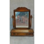 A Victorian mahogany dresser mirror fitted base drawer. H.64 W.54 D.20cm