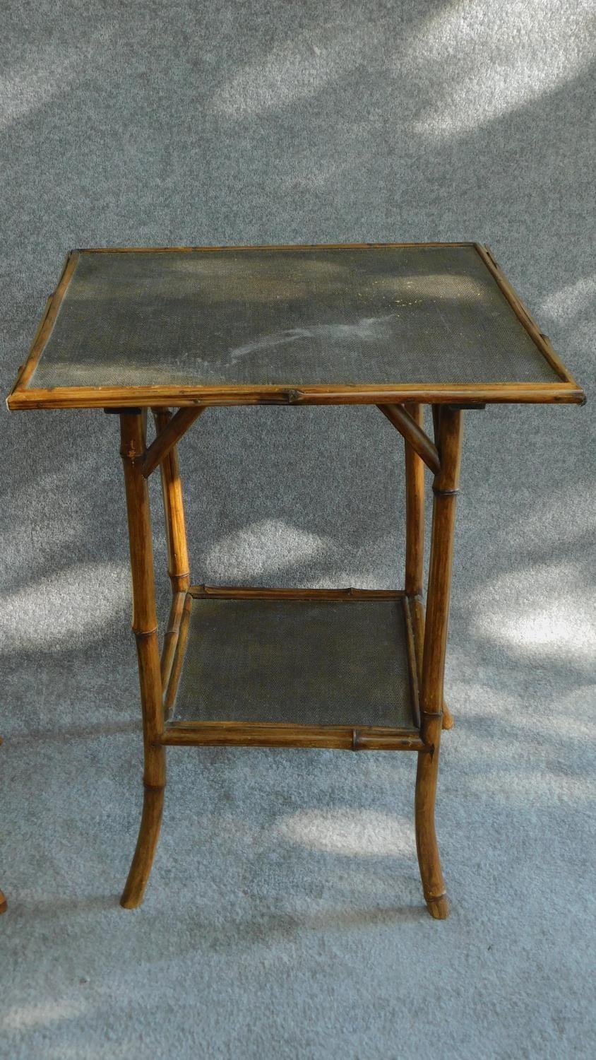 Two late 19th century bamboo occasional tables. H.70 W.53 D.37cm - Image 2 of 4
