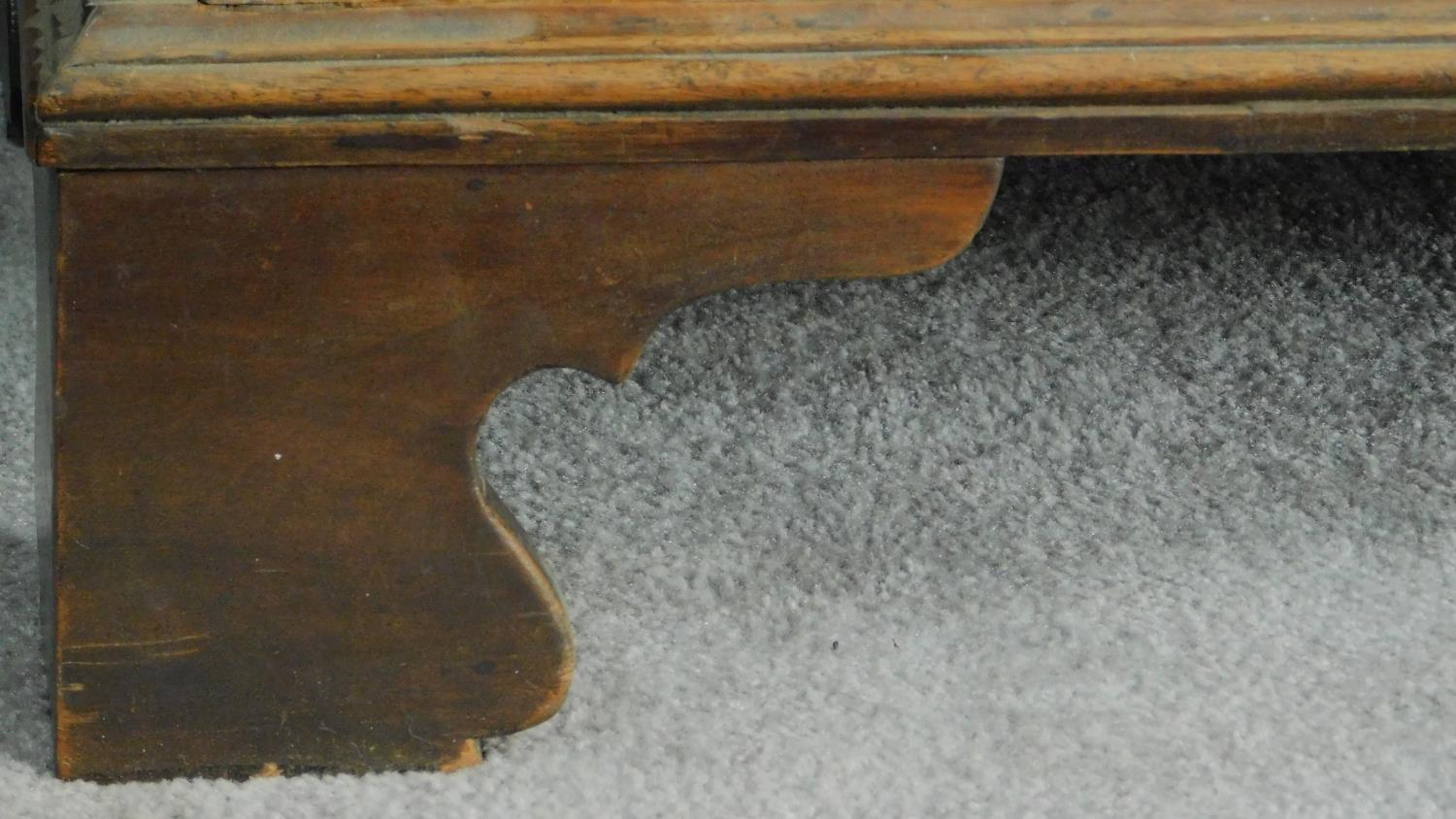 A Georgian mahogany two part chest on chest of two short over six long drawers fitted with - Image 6 of 7