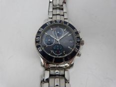 Festina chronograph watch, a stainless steel Chronograph 50M quartz wristwatch, with blue dial and