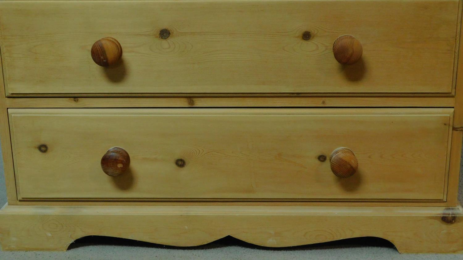 A pine chest of two short over three long drawers. H.92 W.92 D.47cm - Image 5 of 5