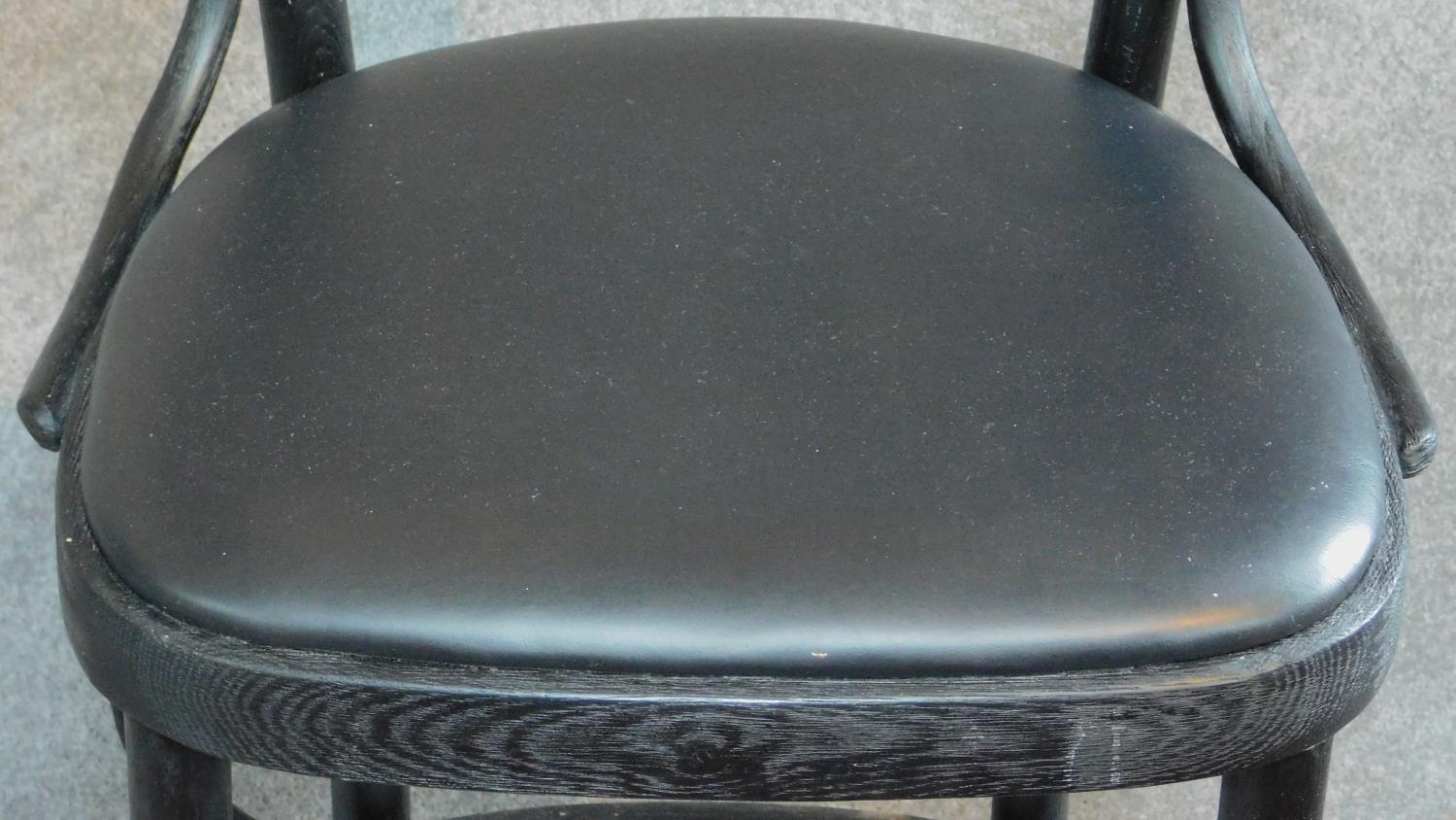 A set of three ebonised bentwood style bar chairs. H.98cm - Image 4 of 5
