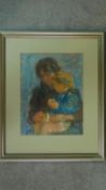 A framed oil on board titled 'Big boy', by Moira Beaty. 45x38cm