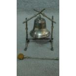 A 19th century silver plated bell gong with branch design. Has original striker with fabric end.