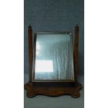 A Victorian burr walnut adjustable toilet mirror. H.84 W.80cm