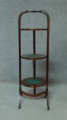 A Victorian mahogany three tier folding cake stand H.92cm