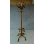 A late 19th century bentwood coat stand in beechwood. H.221cm