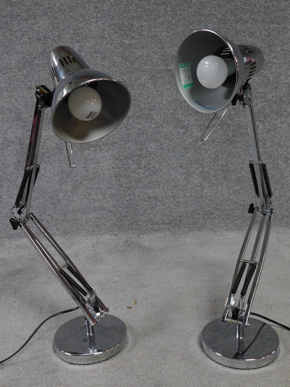 A pair of vintage metal angle poise desk lamps. H.83cm - Image 2 of 7