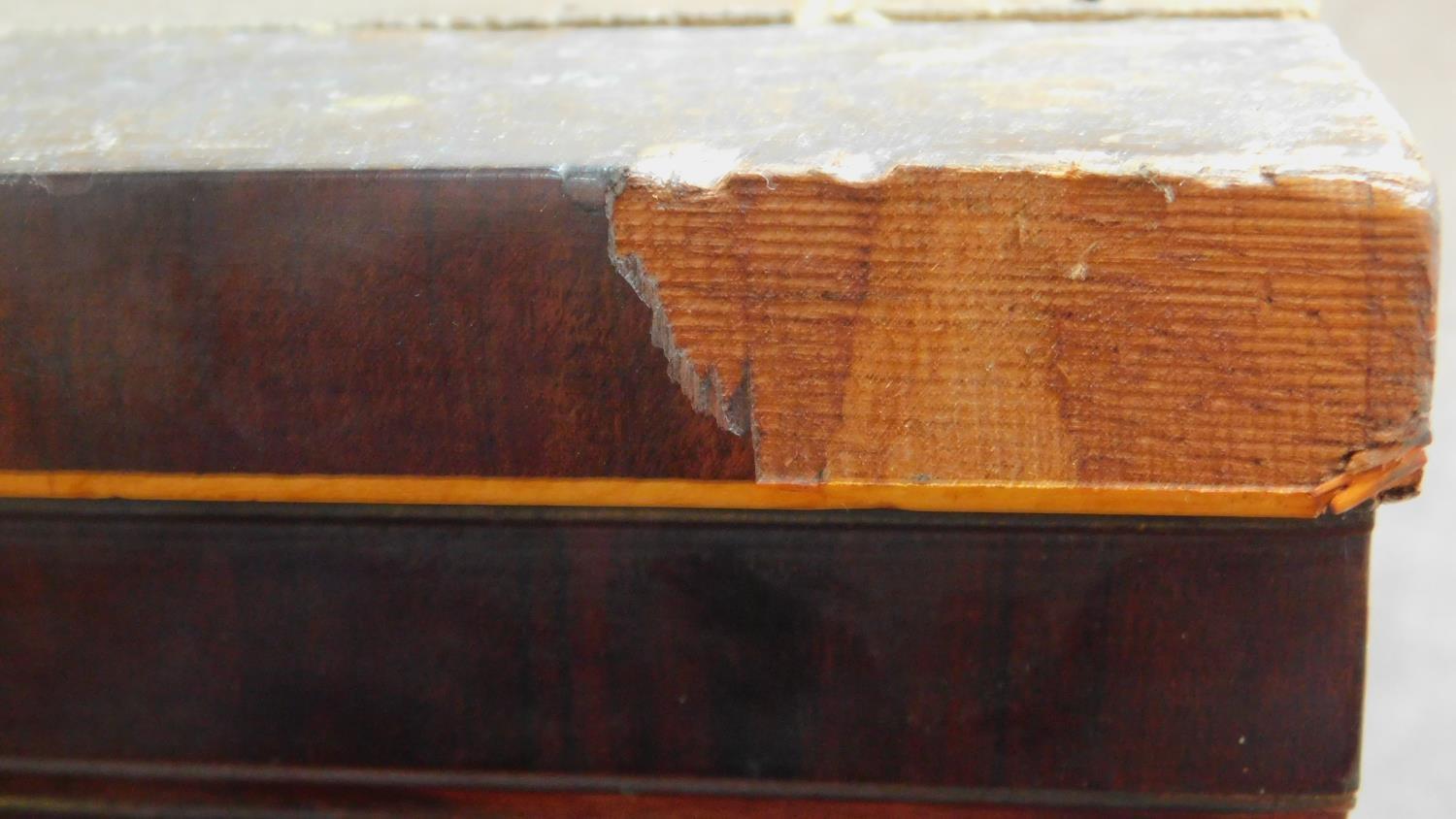 A Georgian mahogany press cupboard with quarter veneered and crossbanded panel doors enclosing - Image 10 of 10