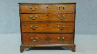 A Georgian mahogany chest of four drawers long drawers on bracket feet. H.76 W.85 D.45cm