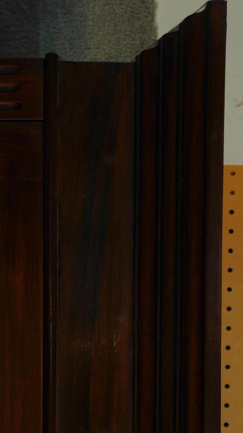 A late 19th century walnut library bookcase with glazed upper section above pair of frieze drawers - Image 4 of 4