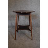 An Edwardian mahogany and satinwood inlaid occasional table on square section splay supports