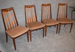 A set of four 1970's vintage teak G-Plan dining chairs. H.90 x 50cm