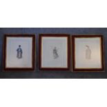 A set of three framed and glazed prints, Eastern subjects. H.53 x 44cm