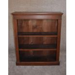 A Victorian oak open bookcase on plinth base. H.107 x 90 x 30cm