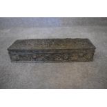 A Japanese silvered and satin lined glove box. L.30 x 10cm