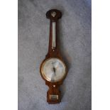 A 19th century rosewood banjo barometer. L.92cm