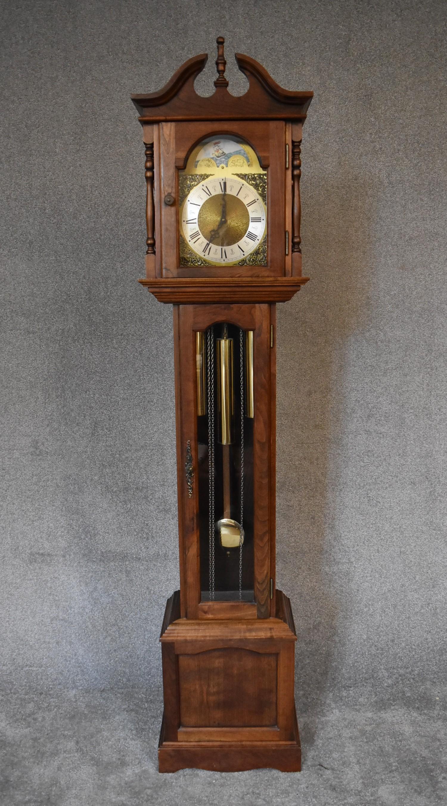 A Georgian style mahogany eight day longcase clock. H.180 x 41 x 25cm
