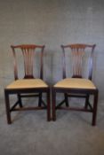 A pair of Georgian mahogany dining chairs. H.95 x 50cm