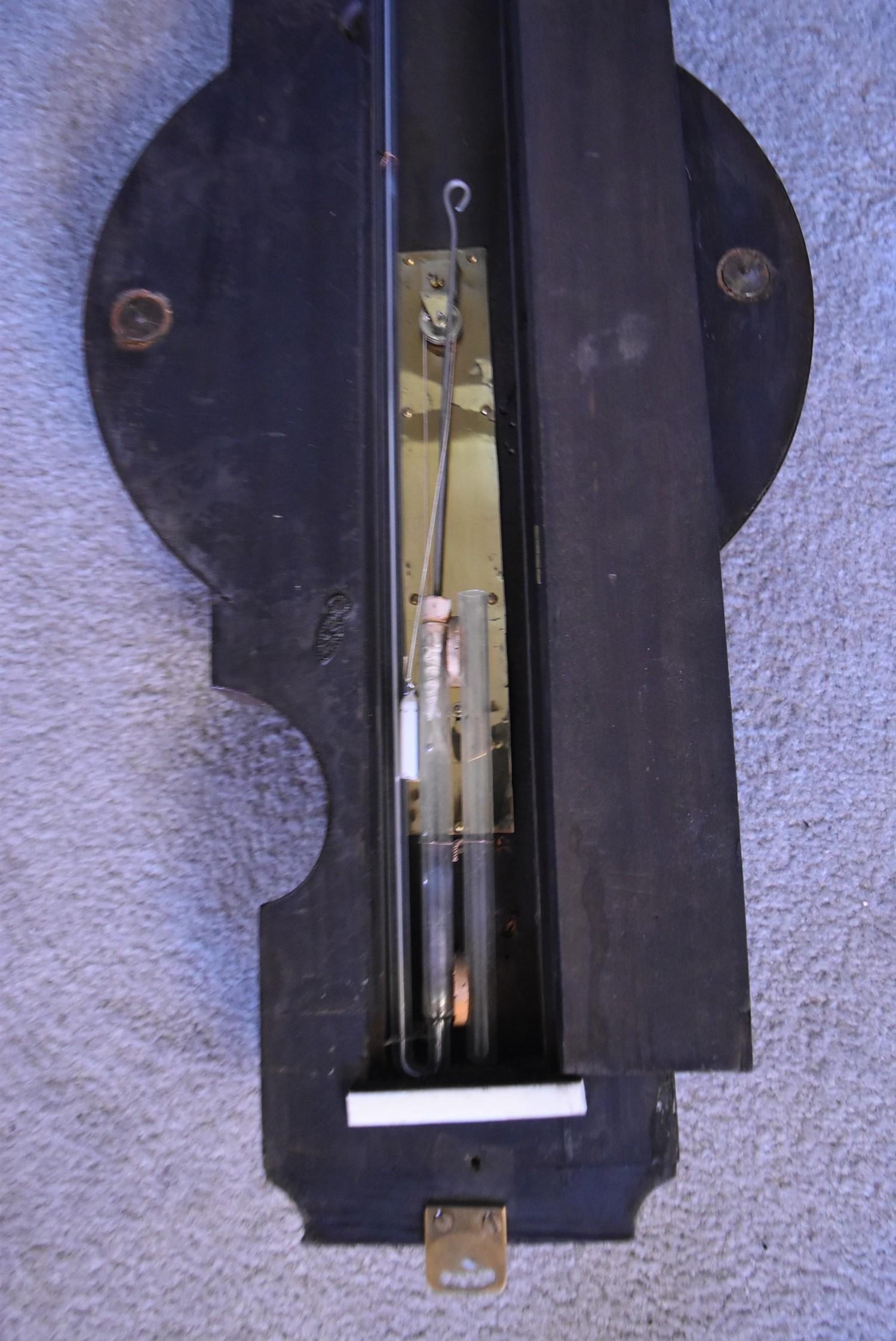 A 19th century rosewood banjo barometer. L.92cm - Image 6 of 6