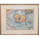 A framed and glazed oil on board, still life fruit. H.50 x 50cm