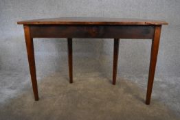 A Georgian mahogany demi lune console table. H.72 x 52cm