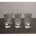 A set of 6 shot glasses. H.9cm