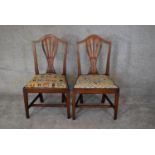 A pair of Georgian mahogany Hepplewhite style dining chairs. H.95 x 53cm