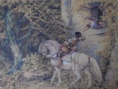 A framed and glazed watercolour by William Boase Smith. Depicting a gentleman on horseback