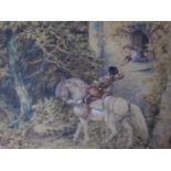 A framed and glazed watercolour by William Boase Smith. Depicting a gentleman on horseback