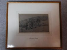 A framed and glazed charcoal attributed to H. Alken. Depicting Clenstone Church. 48x41cm