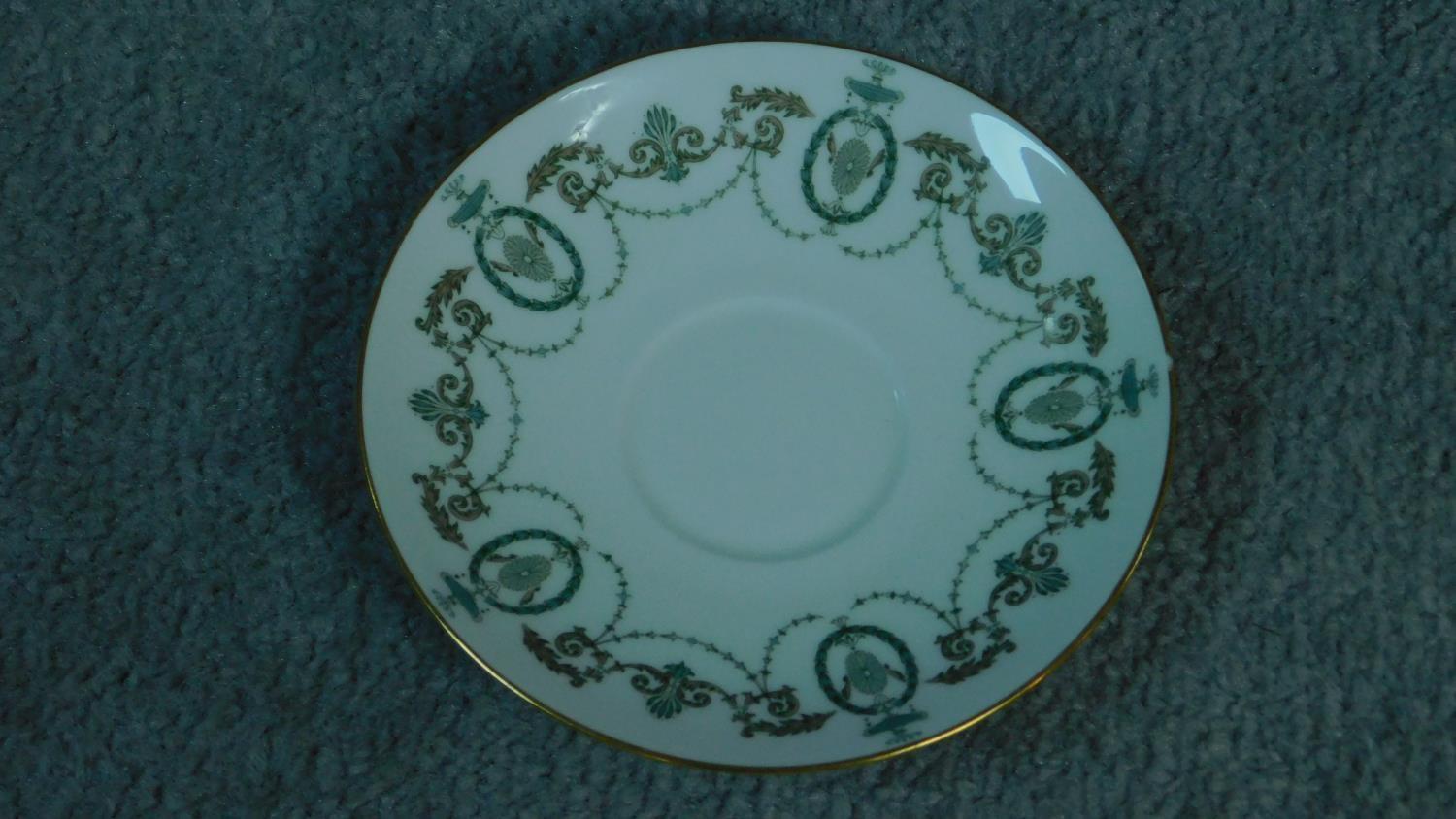 A Minton Adam design complete tea set. With swages and foliate design. Gilding to the handle and - Image 4 of 5