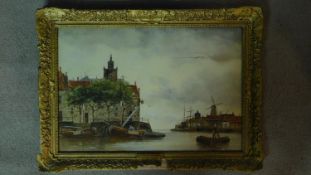 A gilt framed and glazed watercolour titled 'A bit of old Rotterdam', by J. Van Couver. 62x45cm