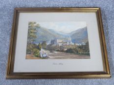 A 19th century gilt framed and mounted watercolour of Tintern Abbey. 38x31.5