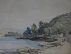 A framed and glazed watercolour riverscape by William Callow (1812-1908). Titled 'River near