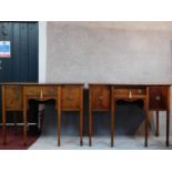 A pair of 19th century mahogany sideboards with frieze drawer flanked by panel doors on square