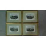 A set of four framed and glazed hand coloured military engravings. Depicting various famous battles.