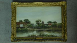 A gilt framed and glazed watercolour titled 'Isleworth on Thames', by J. Van Couver. 62x45cm