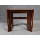 A 1970s vintage nest of three teak graduating occasional tables, by G-plan. H.48 L.53 W.42cm