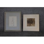 A framed and glazed ink on paper titled "Willows", Glenn Priestley, gallery label verso and a framed