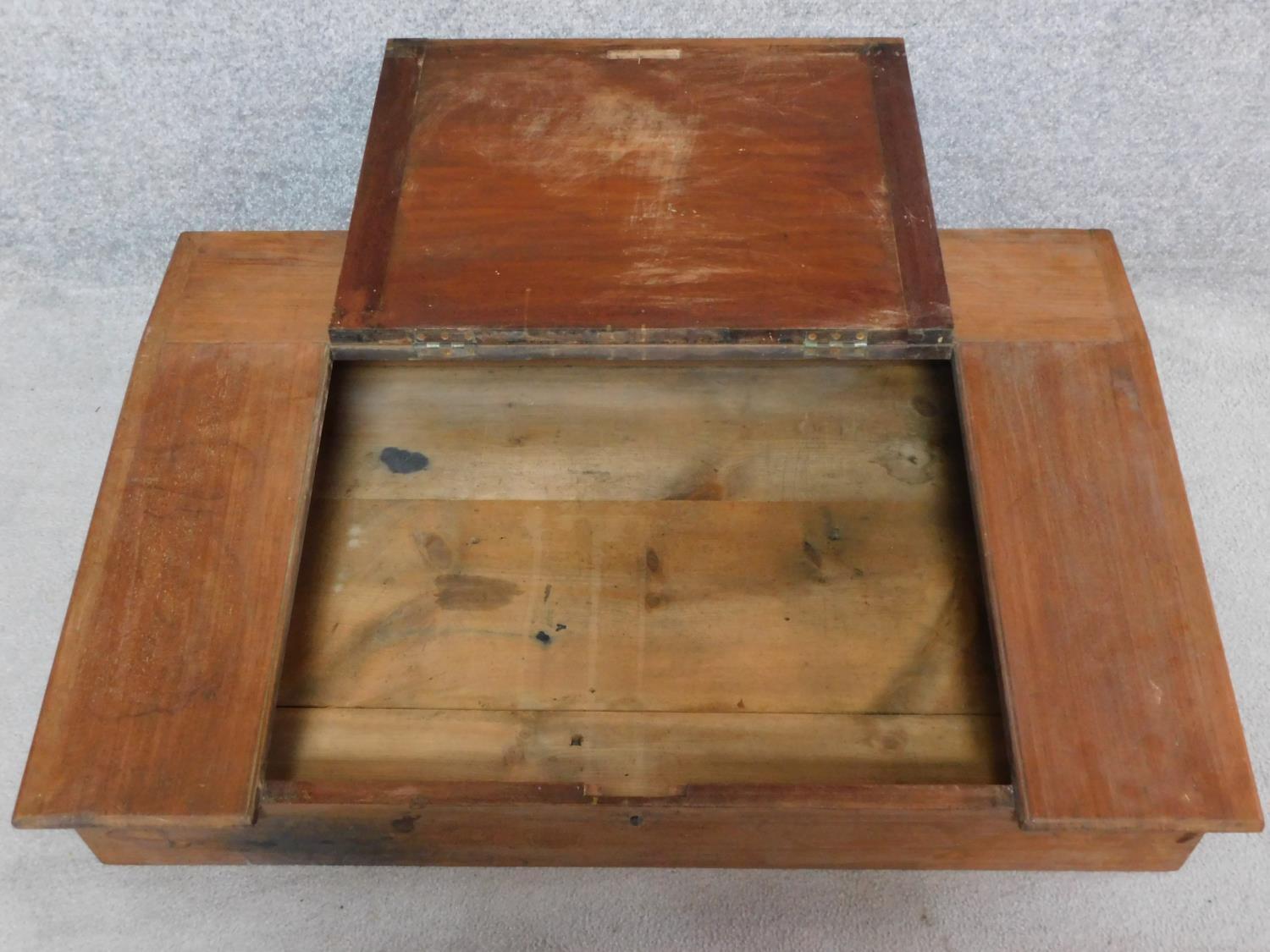 A 19th century mahogany table top clerk's writing desk. H.22 W.107 D.70cm - Image 2 of 3