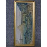 A framed watercolour of a woman Russian artist Natalia Goncharova. H.54 W.25cm