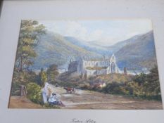 A 19th century gilt framed and mounted watercolour of Tintern Abbey. 38x31.5