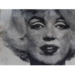 A vintage mirrored and framed image of Marilyn Monroe. 58x49cm