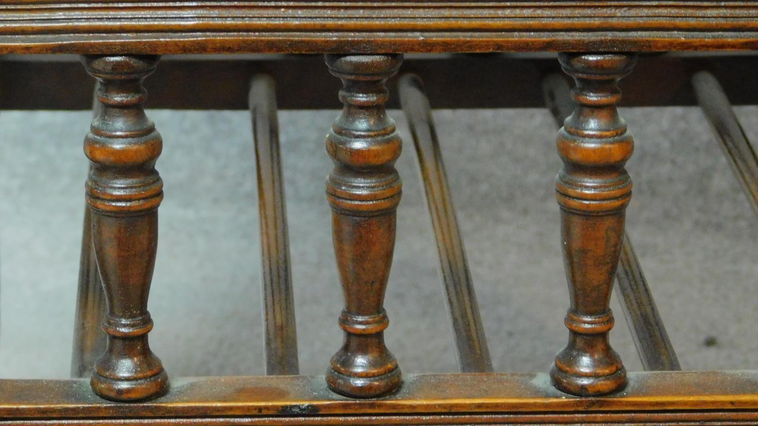 A 19th century walnut piano stool with fitted undertier for sheet music. H.55 W.46 D.36cm - Image 6 of 6