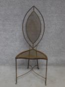 A metal framed designer side chair. H.113cm