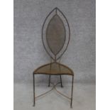 A metal framed designer side chair. H.113cm