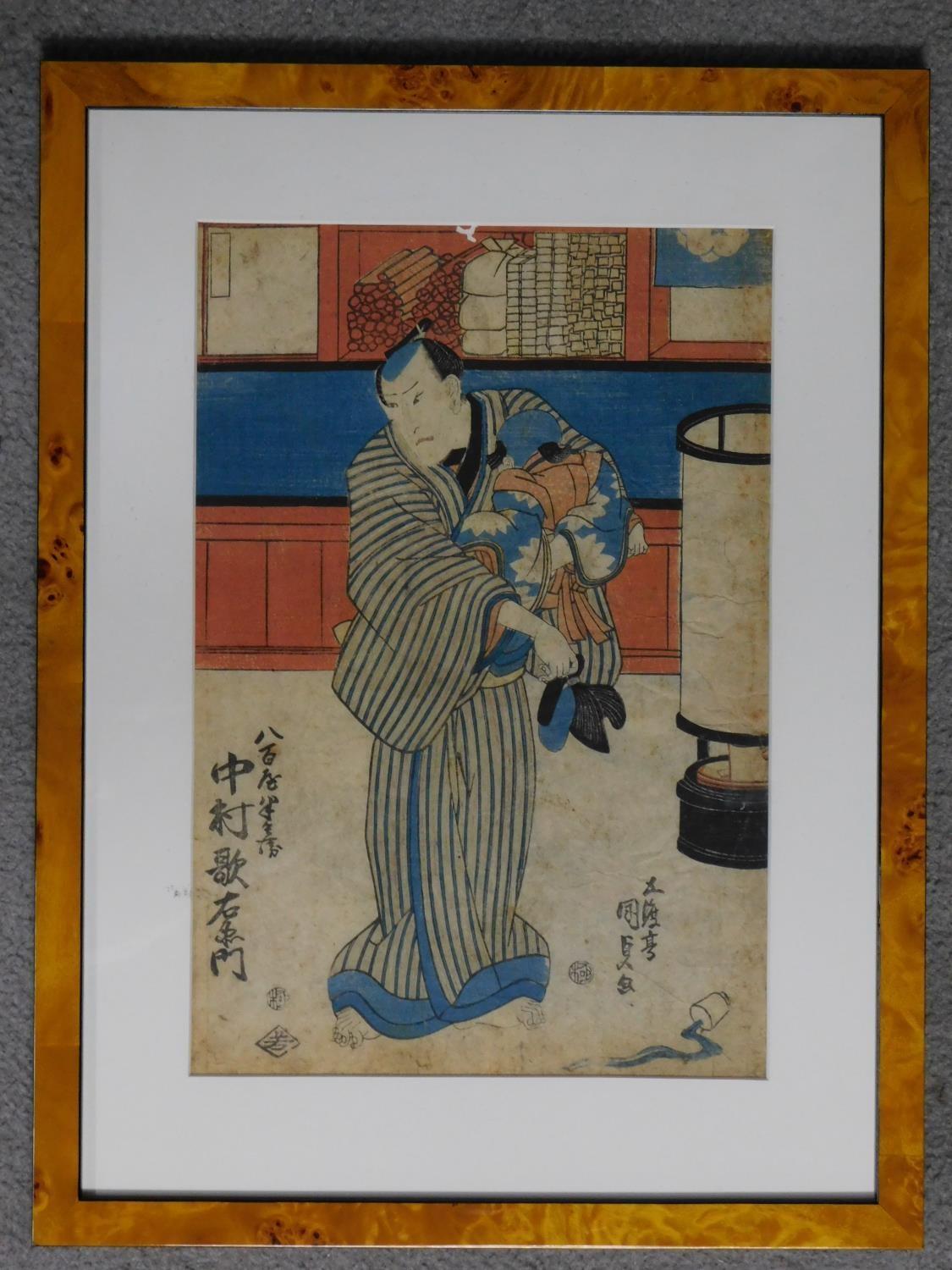 An antique coloured woodblock print from the '53 Stations of the Tokaido' series by Hiroshige. - Image 2 of 5